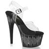 Pleaser - ADORE708WFRS Ankle strap sandal - Black/Transparent Product image